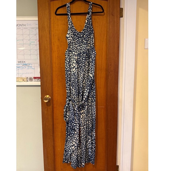 Alexis Small Cheetah-print blue Crepe Wide-leg Tyrell Jumpsuit Animal v-neck - Picture 4 of 9